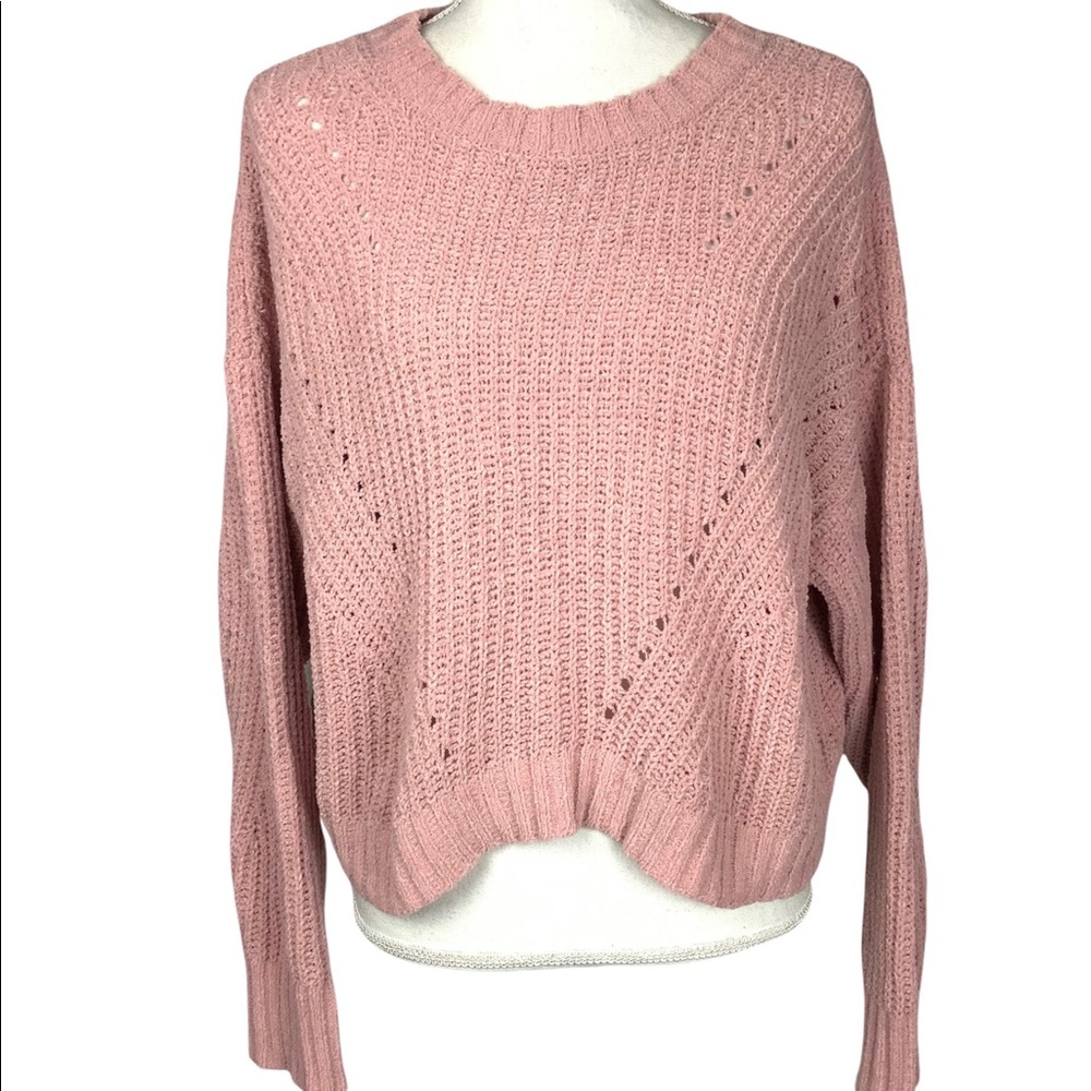 American Eagle Women’s Sweater Small Pink Blush Pullover Long Sleeve
